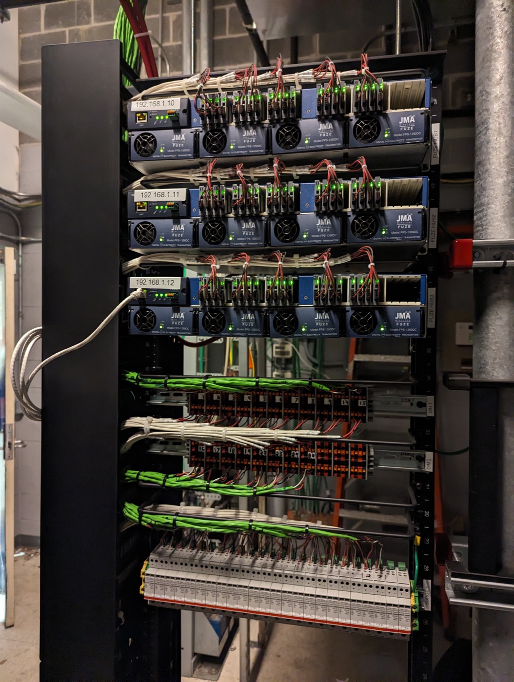 VoltServer equipment rack for the Washington Nationals T-Mobile 5G upgrade